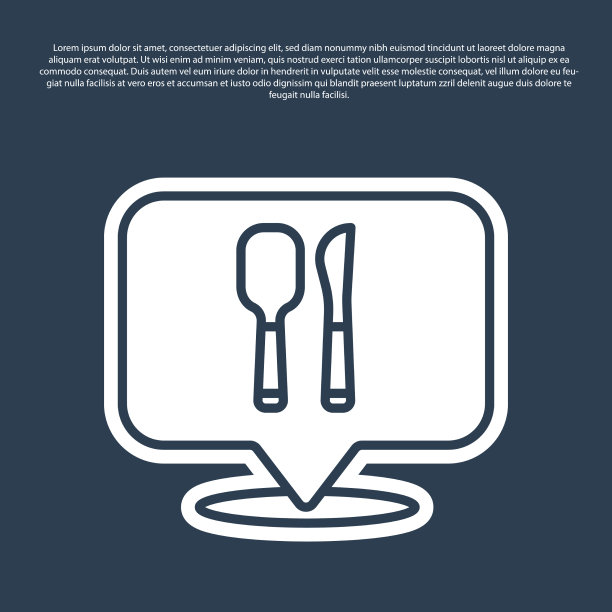 蓝线咖啡店和餐厅的位置图标图片下载