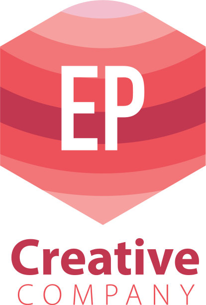 首字母ep彩色六角形标志图片下载