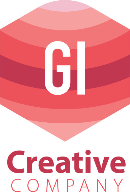 首字母gi彩色六角形标志图片下载