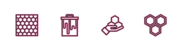 设置线蜂窝和手和图标图片下载