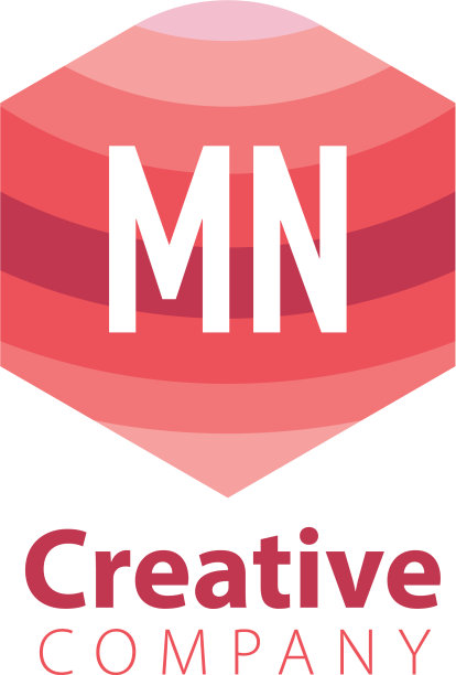 首字母mn彩色六角形标志图片下载