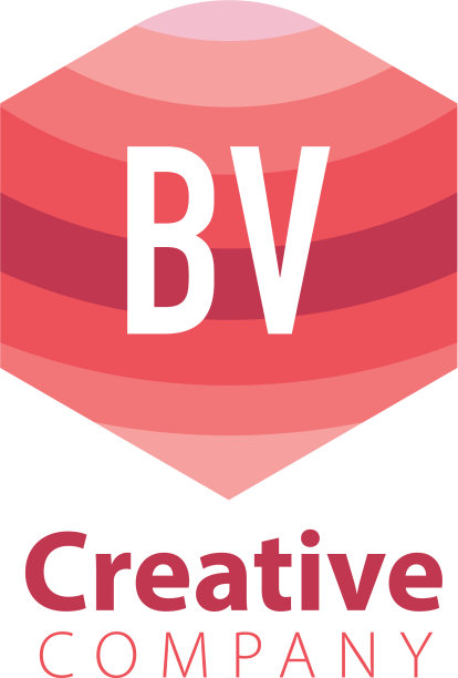 首字母bv彩色六角形标志图片下载