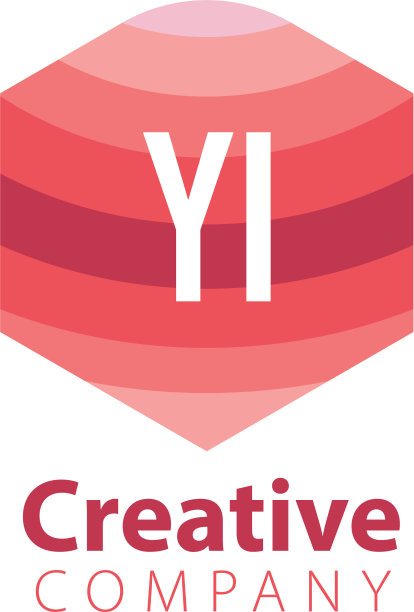 首字母易彩色六边形标志图片下载