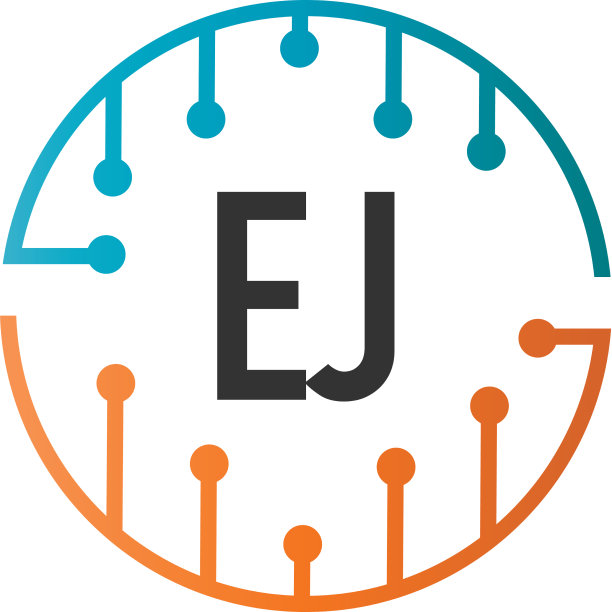 EJ字母未来科技标志模板图片下载