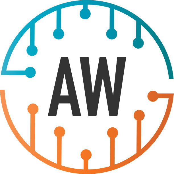 首字母aw未来技术标志模板图片下载