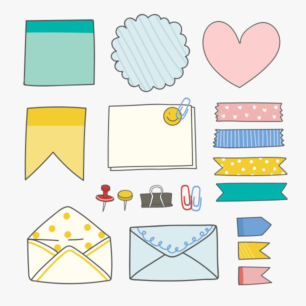 收集丰富多彩的文具图片下载