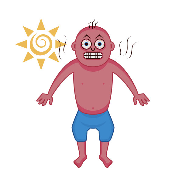 有趣的红晒人图标向量图片下载