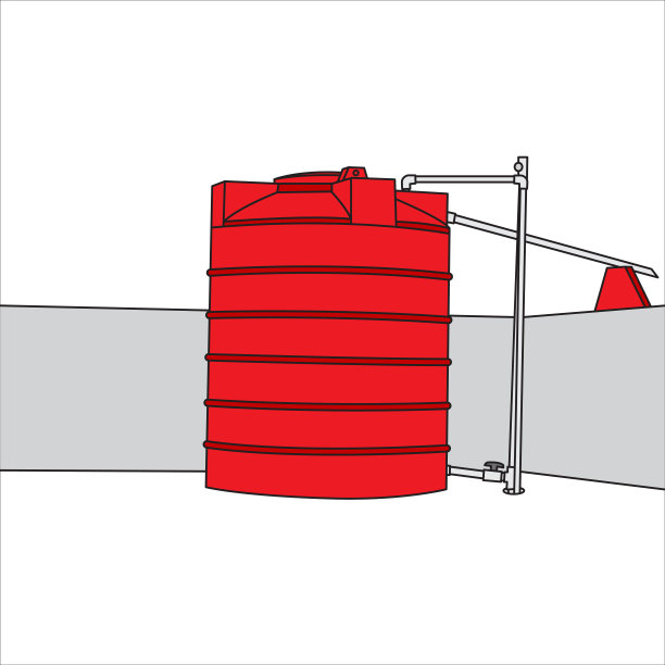 储水塑料罐矢量线艺术。图片下载