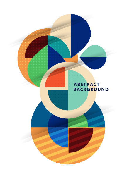 动态时尚几何抽象背景。现代的重叠圆形形状。公司设计。模板海报，横幅，名片，明信片。向量图片下载