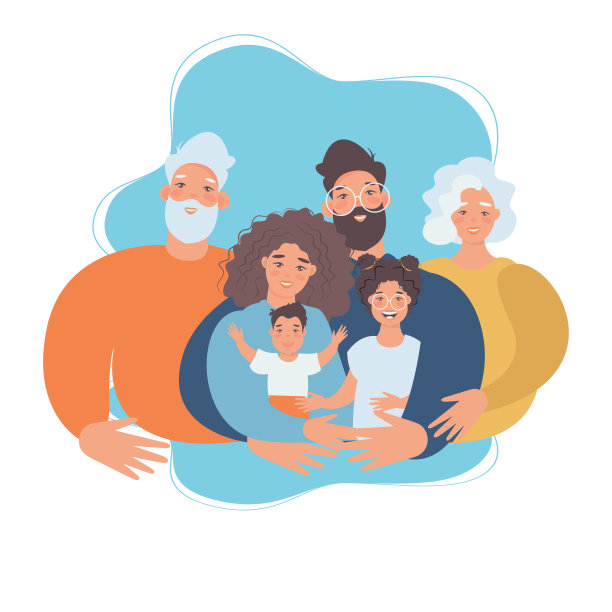 幸福的家庭与孩子-家庭健康和健康-现代平面矢量概念数字插图的父母和孩子的幸福家庭。快乐家庭日“n”n图片下载