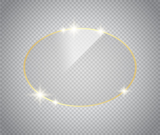 金色闪亮发光的框架与阴影孤立图片下载