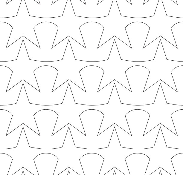 无缝矢量模式在一个线性风格的星星和三角形。无缝矢量简单几何纹理。黑色线条的抽象图案。图片下载