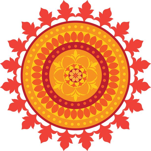 曼荼罗设计，波希米亚装饰冥想印度装饰民族阿拉伯和神秘主题矢量插图图片下载