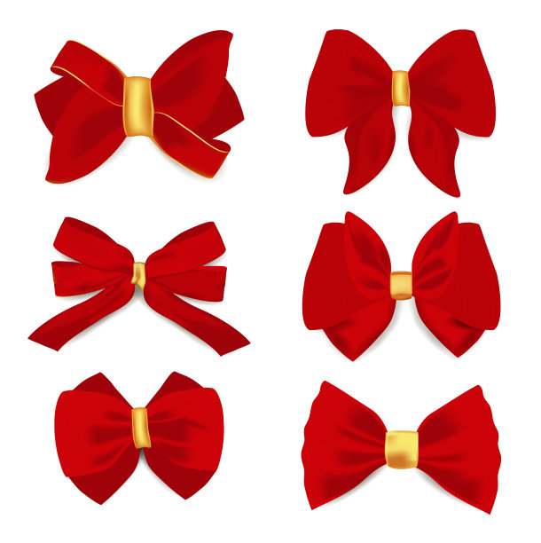 红色的蝴蝶结集图片下载