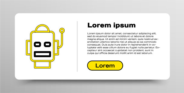 线机器人图标隔离在白色背景上图片下载