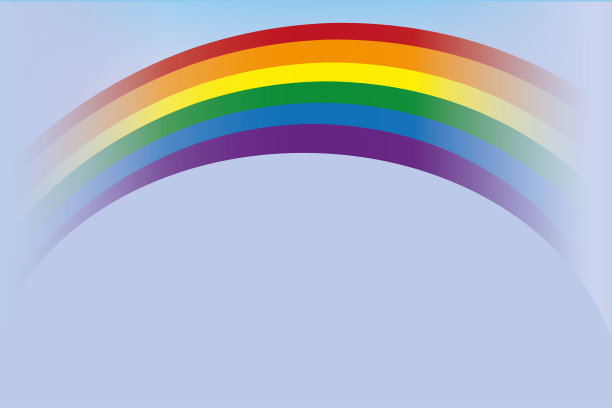 蓝色背景上彩虹的图形图像图片下载