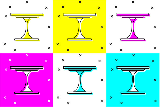 设置圆桌图标孤立的颜色背景图片下载