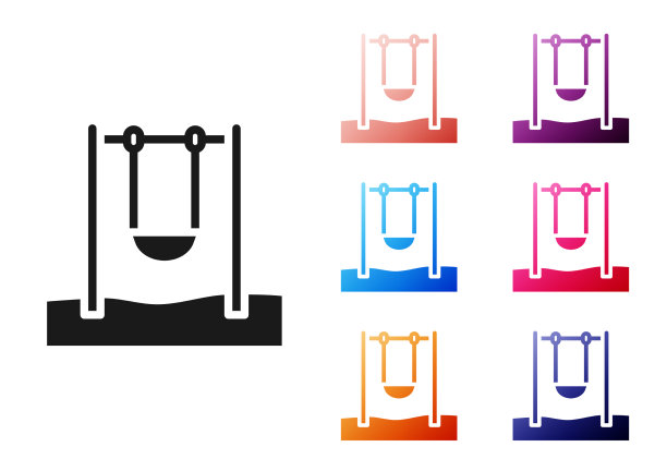 儿童夏季游戏的黑色秋千图片下载