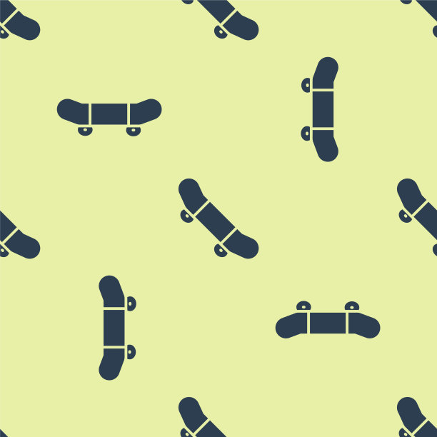 蓝色滑板把戏图标隔离无缝图片下载