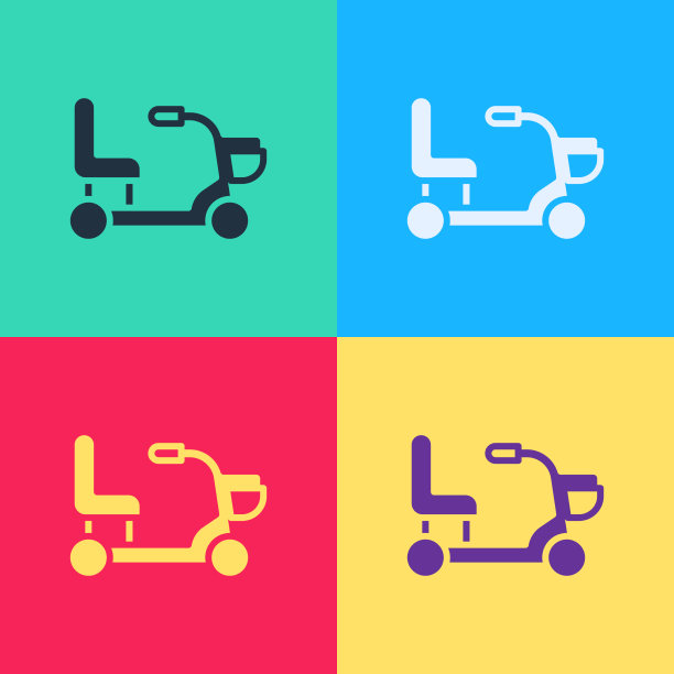 波普艺术残疾人电动轮椅图片下载