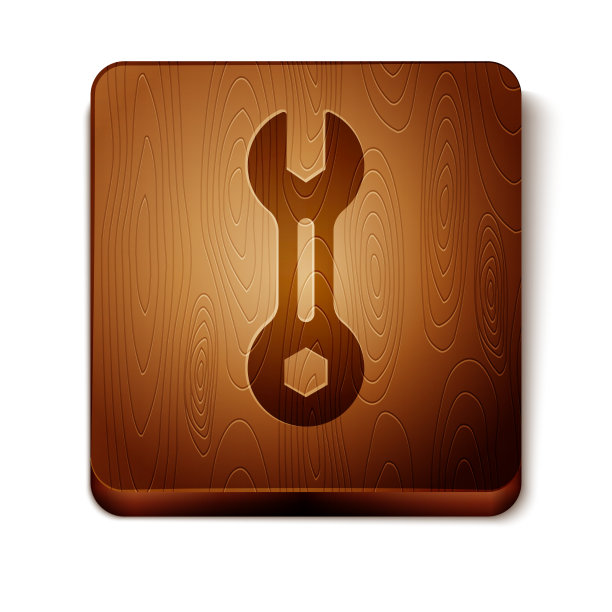 棕色扳手扳手图标隔离在白色图片下载