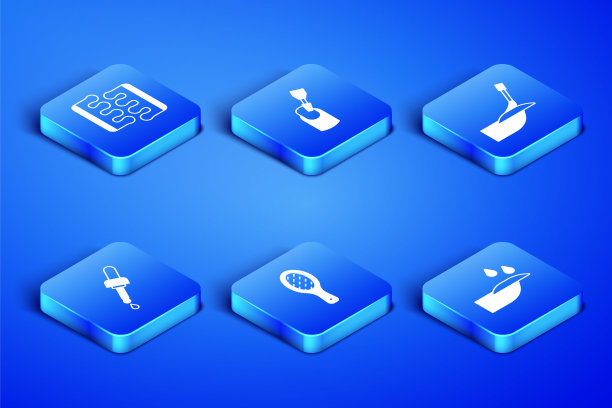 设置指甲美甲，脚趾甲分离器，锉刀，吸油吸管，铣刀和美甲图标。向量图片下载