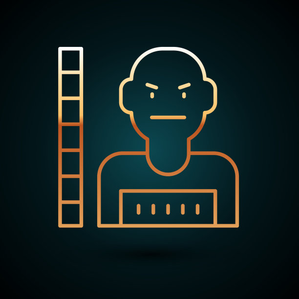 金线嫌疑人犯罪图标孤立在黑暗中图片下载