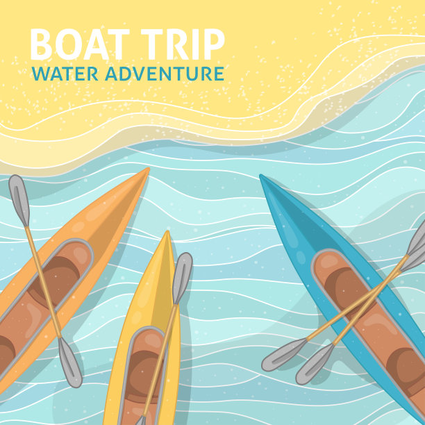 俯瞰沙滩上的皮划艇。图片下载