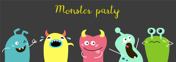 海报可爱的卡通怪物图片下载