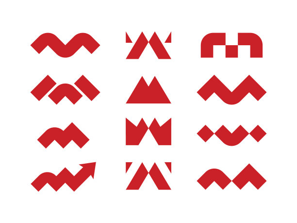 现代专业设置标志m几何红色图片下载