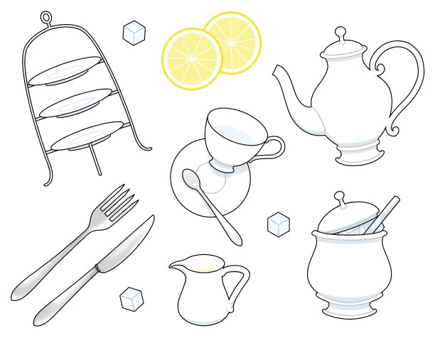 茶具的白色图片下载