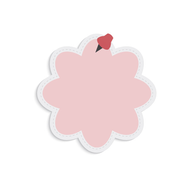 空白的粉色泡泡提示图片下载