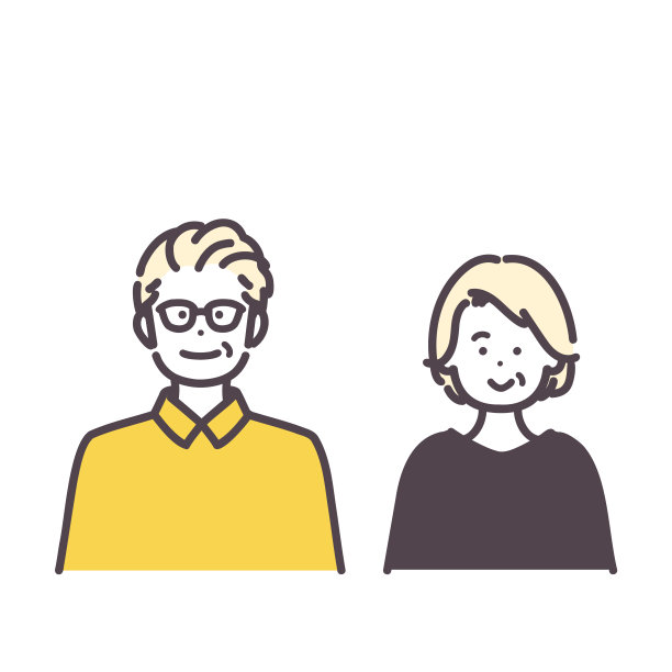 这是资深男女的简单例子。向量。图片下载