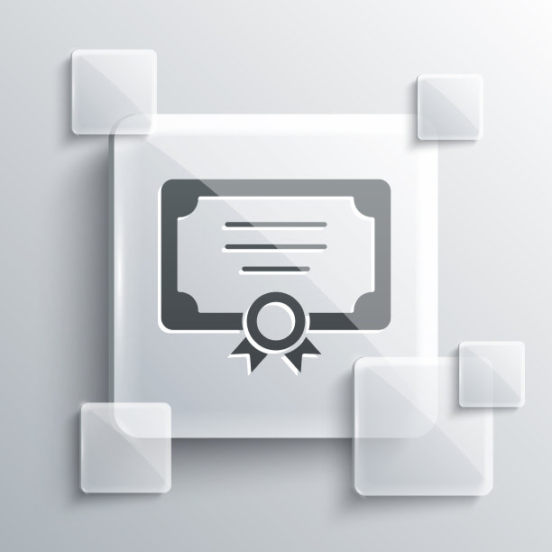 灰色证书模板图标隔离在灰色图片下载