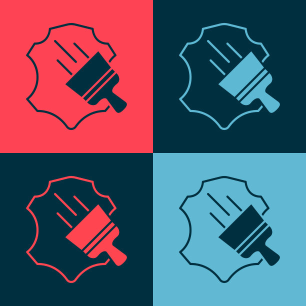 波普艺术皮革图标孤立的颜色背景图片下载