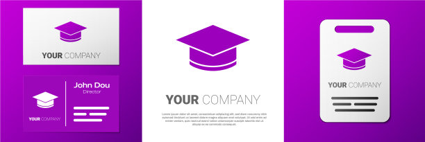 标志型毕业帽图标孤立在白色图片下载