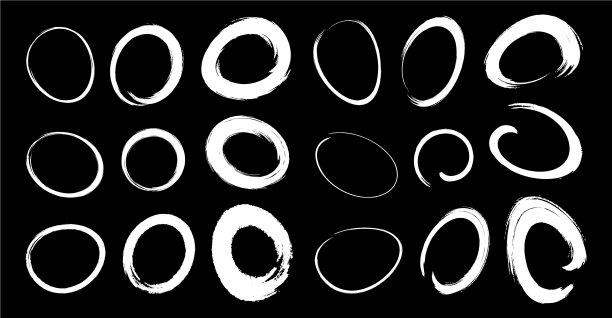 手绘白圈画笔笔触设置图片下载