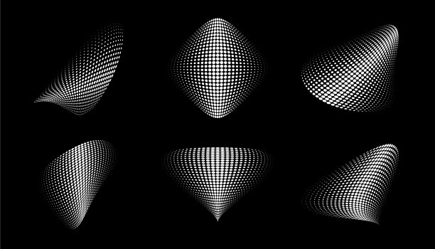 半色调圆点3d形状设置标志会徽图片下载