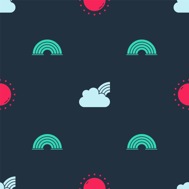 日落彩虹与云彩和在无缝图片下载