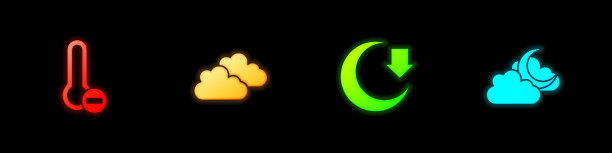 设置气象温度计云月亮和与图片下载