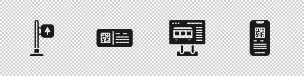 设置道路交通指示牌二维码售票列车图片下载