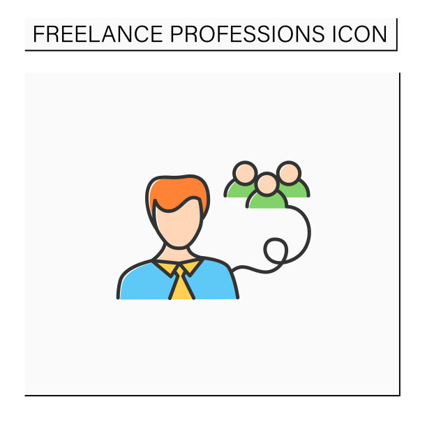 公关人员彩色图标图片下载