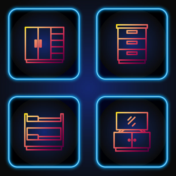 Set line电视，桌子，支架，床铺，衣柜图片下载