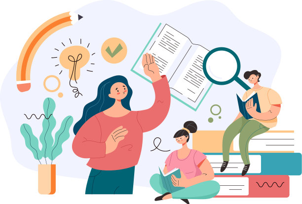 人们，学生，字符阅读书图片下载