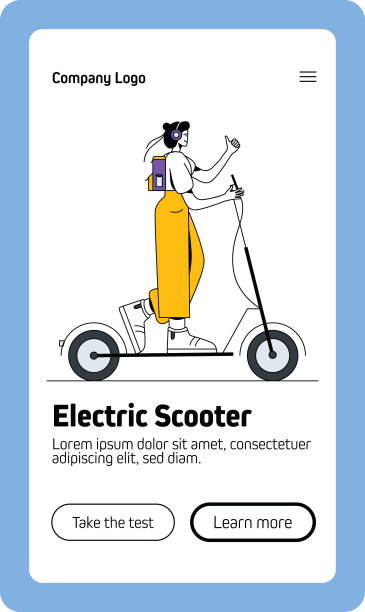 现代平板电动滑板车的设计理念。图片下载