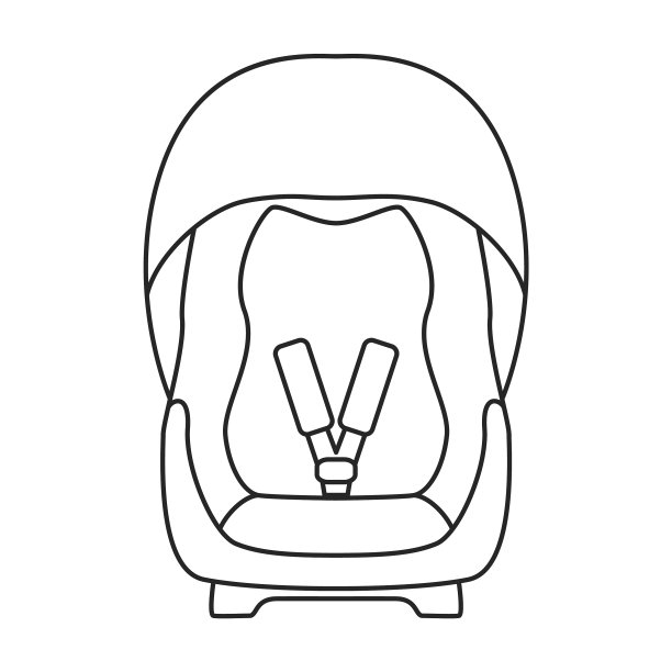 汽车儿童座椅轮廓图标图片下载