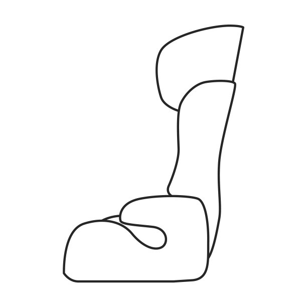 汽车儿童座椅轮廓图标图片下载