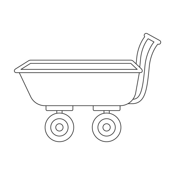 花园马车轮廓图标图片下载