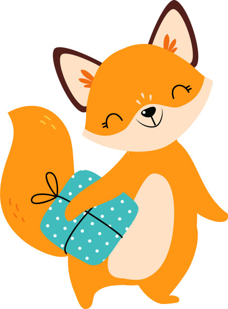 生日快乐概念可爱的狐狸巴小动物图片下载