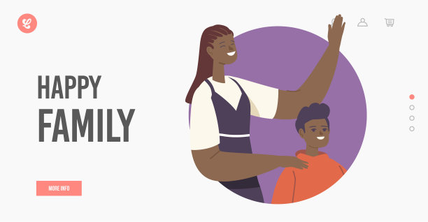 幸福家庭登陆页面模板母子图片下载